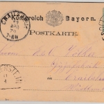 Bayern - Dollenstein 11/4 HKS 2x a. 5 Pfg. Ganzsache n. Craislheim 1878