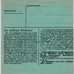 DR - Gebühr bezahlt Ra2 Postgut-Paketkarte (Selbstbucher) Alsfeld - Dessau 1944