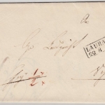 Thurn & Taxis - Laubach Ra2 a. Brief nach Schotten, Bestellgeldvermerk 1854