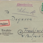 All.Bes./Kontrollrat - 84 Pfg. Arbeiter, Einschreibebrief Gross-Eichen ü. Mücke