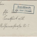 DR - Sandbach ü. Höchst (Odenwald) Landpost Ra2 Drucksache n. Frankfurt a.M.1937