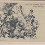 Hessen - Wiesbaden, Gruss aus dem Ratskeller, AK gelaufen 1910