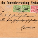 Bayern - Neuhofen T. Hebertsfelden, Posthilfstellen-Ra3 a. Dienstbrief 7.5.20