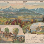 Bayern - Taubenberg (b. Thalham), farb. Mehrbild-Künstlerkarte, gelaufen 1904 m.