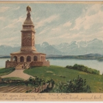 Bayern - Oberallmannshausen T. Leoni, Posthilfstellen-Ra3 a. AK (Bismarkturm) n.