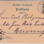 DR/Bayern - 5 Pfg. Krone/Adler GA-Karte(A-Teil) Lichtenfels - Meiningen 1895