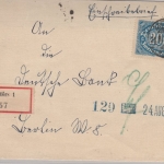 DR-Infla - 2000 M. Queroval, Einschreibebrief Mörs - Berlin 1923, ohne Inhalt