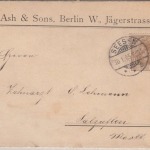 DR - 3 Pfg. Germania, Reise-Avis (C. Ash & Sons) Seesen - Salzuflen 1905