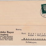 DR - 8 Pfg. Ebert/Perfin "GBA", Firmenkarte Augsburg 3 - Meuselwitz 1930
