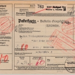 DR - Stuttgart 7, Selbstbucher-Paketkarte (Strecker & Schröder) i.d.SCHWEIZ 1930