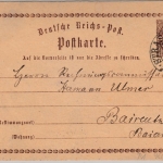 DR - Strassburg i. Els. 1874 Hufeisen-Stpl. 1/2 Gr. Brustschild Ganzsache