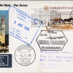 UNO Wien/Portugal - Lupo-Karte/Zuleitung TAP 1st-Flug Lisboa - Caracas 1986