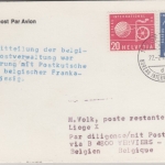 Schweiz/BIT - Zuleitung Postkutschen-Post Verviers - Lüttich (Belgien) 1982