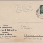 DR - Bad Gögging ü. Abensberg, Landpost-Ra2 a. Karte n. Chemnitz 1940