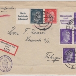 DR - AH-Zusammendrucke (Post-Werbung), Einschreibebrief Schwäbisch Hall 1942