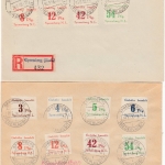 SBZ/Lokalausgabe Spremberg - versch. Sätze a. 3 Einschreibebriefen 1946