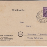 Berlin - 6 Pfg. Schwarzaufdruck, Faltdrucksache Berlin - Tettnang 1949