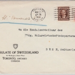 Kanada - 2+3 C. King George VI., Konsulatsbrief i.d. SCHWEIZ, Tortonto 1938 n.
