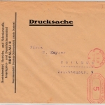 DR - 3 Pfg. Gebühren-FS, Drucksache Breslau - Cottbus 1928, ohne Inhalt