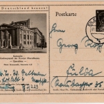 DR - 6 Pfg. AH Bild-GA-Karte (Kattowitz Opernhaus), Eilenburg - Fulda 1943