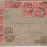 DR-Infla - 2x5+40x1 M. Ziffer/Dienst, brief Wüstewaltersdorf - Waldenburg 1923