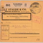 DR - Großschönau (Kr. Schluckenau), Paketkarte/Selbstbucher 1944 n. Wasselnheim