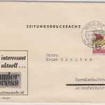 DDR - 5 Pfg. FDGB/MS Heckert, Zeitungsdrucksache Berlin - Garmisch 1961