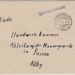 All.Bes. - Schönberg 16.3.46, alter Gitterstpl. a. Gebühr bezahlt Brief n.