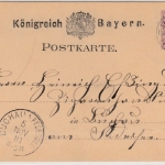 Bayern - Hergatz 5/11 (1881), K1 (Sonderform) a. 5 Pfg. GA-Karte n. Buchau