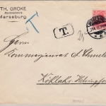 DR - 10 Pfg. Germania, Brief /Nachporto n. FINNLAND, Merseburg - Köklaks 1911