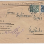 Bayern - Neustadt a.Aisch 1918, 20+7 1/2 Pfg. Staatswappen Orts-Zustellurkunde