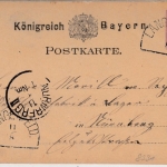 Bayern - Langenfeld 11/8, HKS a. 5 Pfg. GA-Karte n. Nürnberg