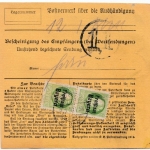 Bayern - 2x7 1/2 Pfg. Germania/Freistaat u.a., Paket´karte Lonnerstadt 1920 n.