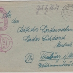 All.Bes. - Linden (b. M. Erlbach) 19.2.46, hds. Gebühr bezahlt Vermerk a. Brief