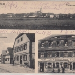 Bayern - Lonnerstadt, sw-Mehrbild-AK (u.a. Schnittwarenhandlung Roth) 1919
