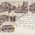 Bayern - Windsheim, Mehrbild-Farblitho(u.a. Amtsgericht, Rathaus), gelaufen 1897