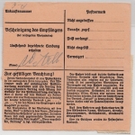DR - 2x1 RM. AH, Nachnahme-Paketkarte Gößweinstein - Spremberg 1944