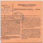 DR - 30+25 Pfg. AH, Paketkarte Drügendorf - Donaustauf 1943