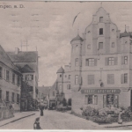 Bayern - Dillingen, Straßenansicht (Obere Apotheke), sw-AK, gelaufen 1920
