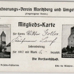 Bayern - Lauf, Mortizberg - Mitgliedskarte Verschönerungsverein 1917