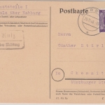 All.Bes./Kontrollrat - Sulz ü. Nabburg, Landpost-Ra2 a. Drucksachenkarte 1946 n.