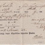 Bayern - Zettlitz, Fahrpost-Aufgabeschein f. Paket n. Fürth 1842