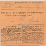 Bayern - 75+30 Pfg./Volksstaat, Einschreibepaketkarte Pottenstein -Erlangen 1920