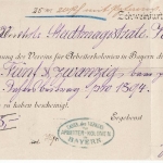 Bayern - Kempten 1894, Aufgabeschein f. Postanweisung n. ÖSTERREICH