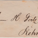 DR - 1 Gr. Brustschild, GA-Umschlag, K2 Bützow - Rhena 1872, ohne Inhalt