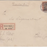 DR - 30 Pfg. Germania/o.Wz., Einschreibebrief Rostock - Alsenz 1905