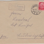 DR - Groß Krams ü. Ludwigslust, Landpost-Ra2 a. Brief n. Ludwigslust 1935