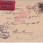 LP Belgien - 40 C. Germania, Eilbrief Brüssel - Montherme, Retourvermerk !!!