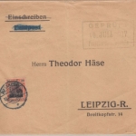 MVi Rumänien - 40 B. Germania/1. Ausgabe, Doppelbrief Bukarest - Leipzig 1917