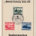DR - IAA Berlin 1939, Satz a. Sonderkarte + ESST B.-Charlottenburg 17.2.39